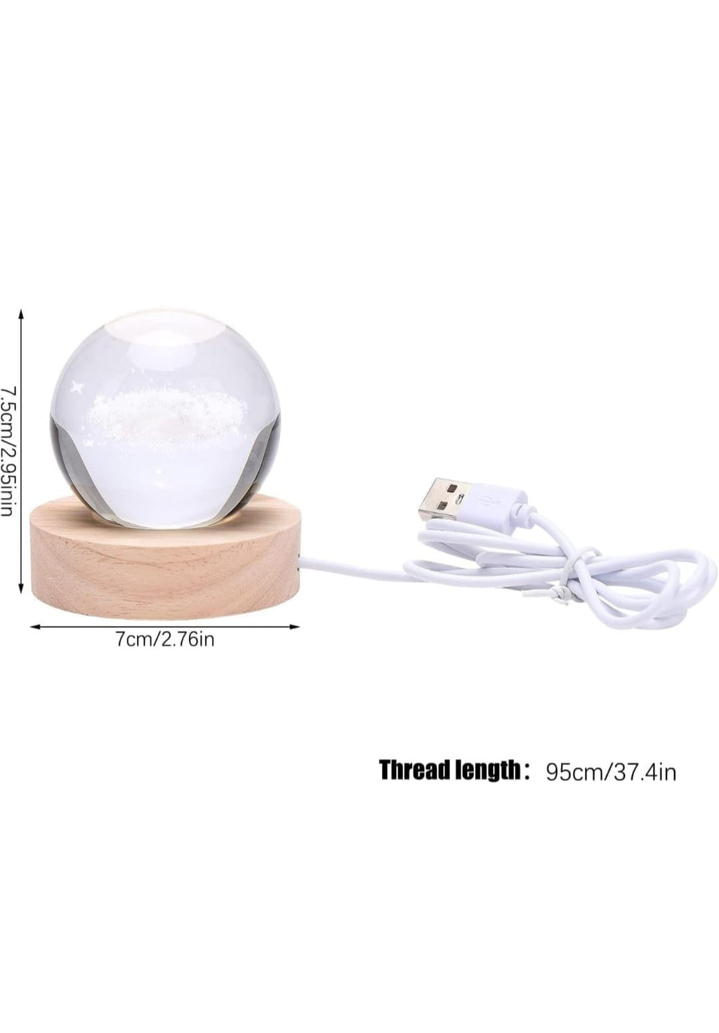 3D Engraved Crystal Ball Night Light