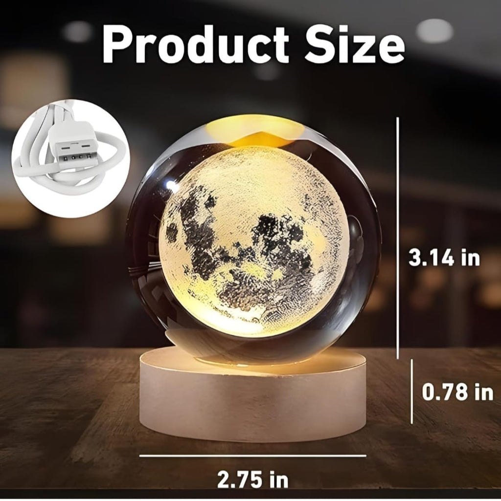 3D Engraved Crystal Ball Night Light