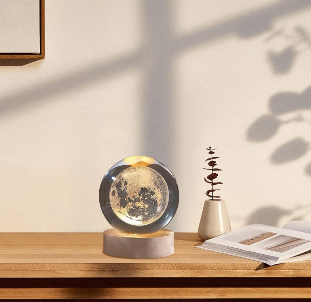 3D Engraved Crystal Ball Night Light