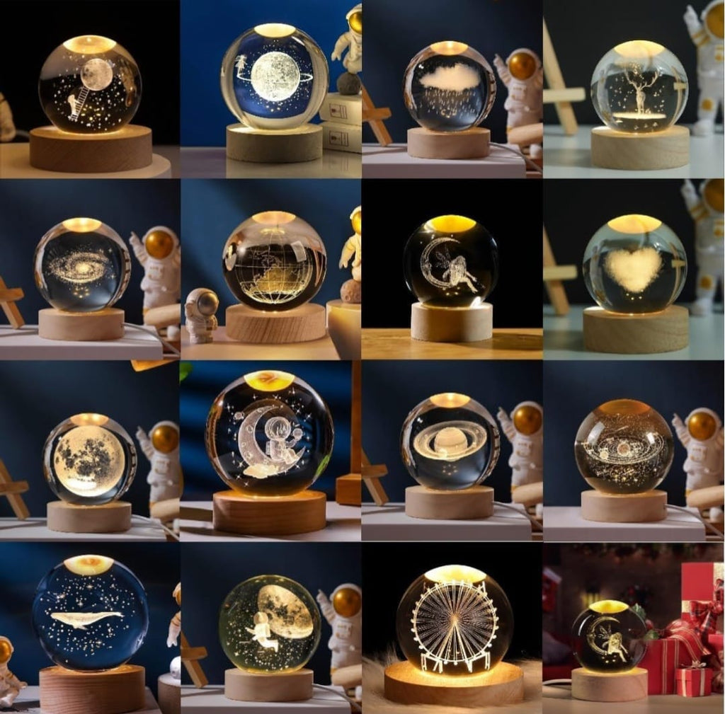 3D Engraved Crystal Ball Night Light